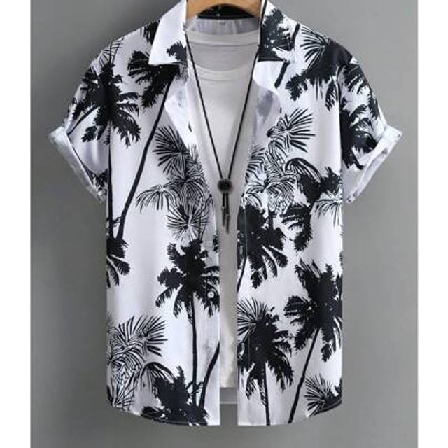 SHEIN Men&#39;s Geometric Print Short Sleeve Casual Shirt, Spring/Summer