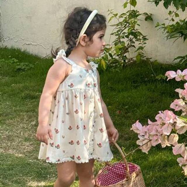 SHEIN Cute Floral Cap Sleeve Babydoll Dress For Summer