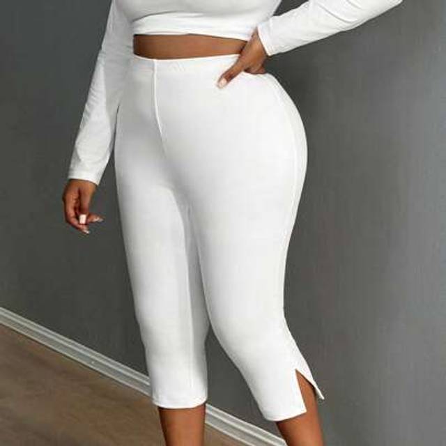 SHEIN Plus Size Casual Versatile Solid Color Leggings