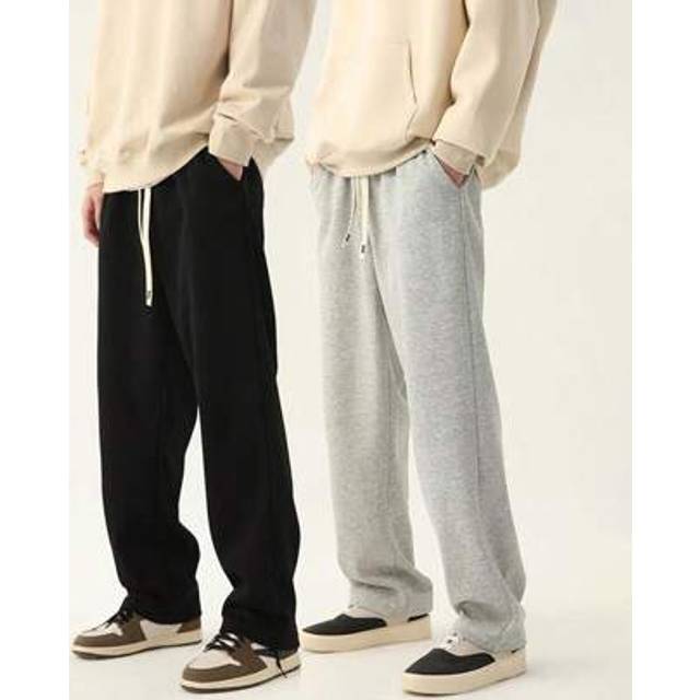 SHEIN 2 Pcs Men&#39;s Solid Color Relaxed Fit Straight Leg Casual Sweatpants, Sporty & Versatile, Suitable For Spring & Autumn
