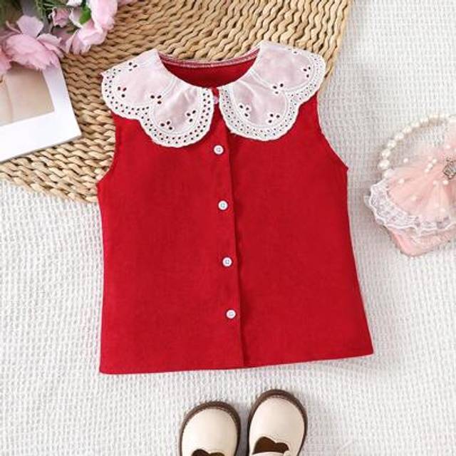 SHEIN 1pc Girl&#39;s Peter Pan Collar White Blouse, Summer Girl Clothes Summer Tops Girls Summer Clothes Shirts
