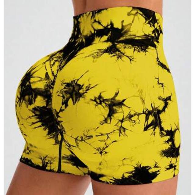 SHEIN Women&#39;s Tie Dye High Waist Casual Sports Shorts For Fitness Biker Shorts
