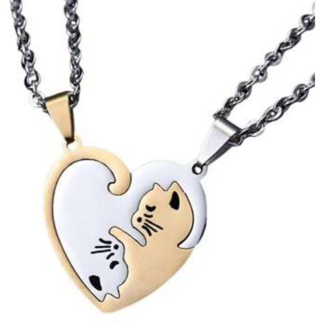 SHEIN 1 Pair Of Customized Best Friend Couple Necklaces, Customizable Text, Suitable For Giving To Good Friends, Girlfriends, Boyfriends, Birthday Gifts, An