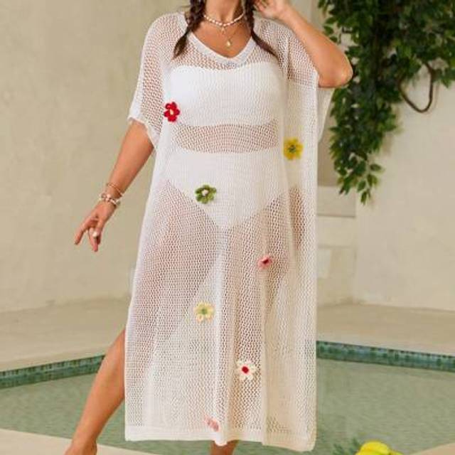 Swim Vcay Plus Size Women&#39;s Loose Comfortable New Colorful Floral Beach Cover Up