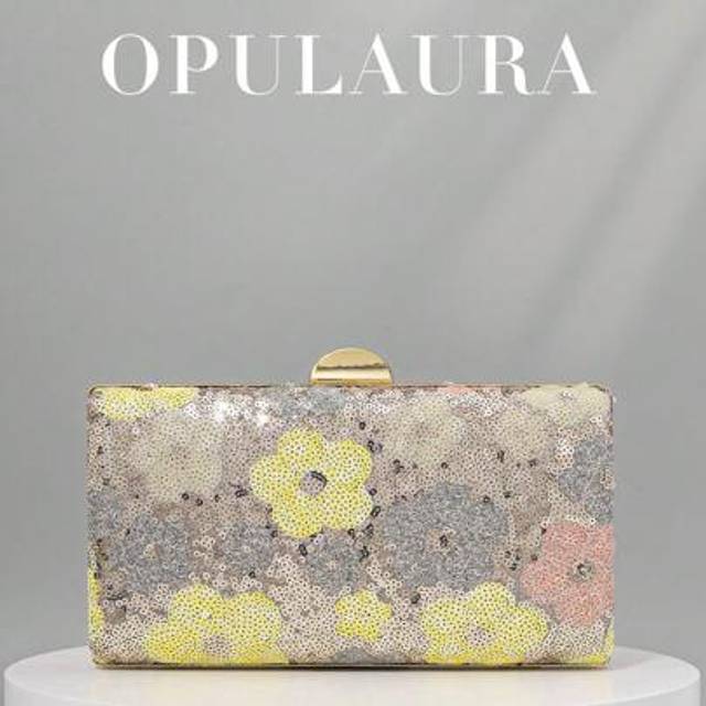 SHEIN OpulAura Spring/Summer Fashion Sequin Flower Design Box Clutch Bag, Beaded Embroidered Floral Evening Handbag (Random Pattern, One Of A Kind), Elegant