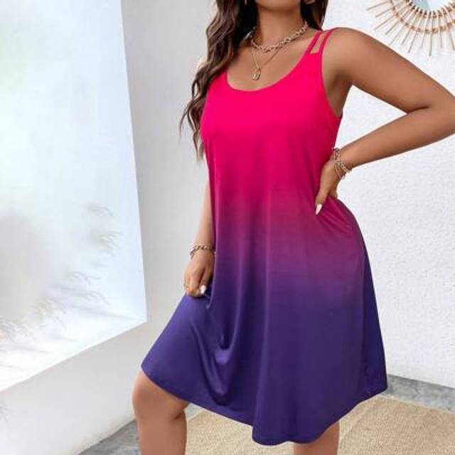 Calvaya Plus Ombre Print Cami Dress, Summer