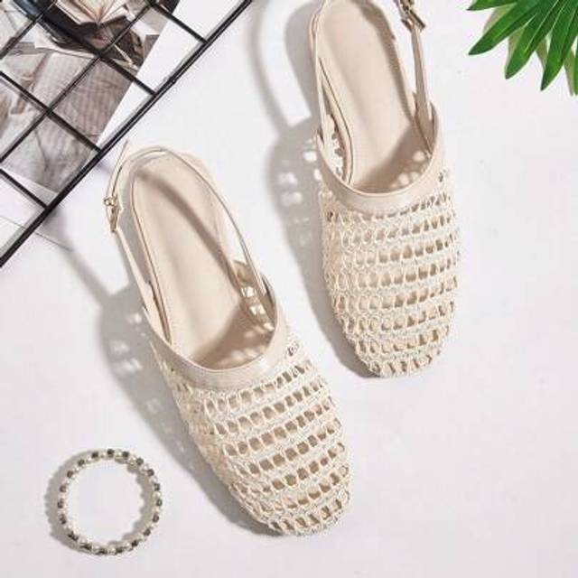 SHEIN Preppy Party Banquet Holiday Sexy Square Toe Floral Print Flip Flops Peep Toe Thin Heel High Heel Sandals, Spring & Summer