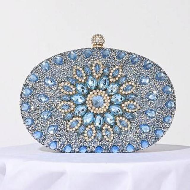 SHEIN Sparkling Luxurious Rhinestone Decor Handbag, Small Clutch Purse, Elegant For Evening Gown, Wedding, Party, With Metal Chain, Fashionable Lady Handbag