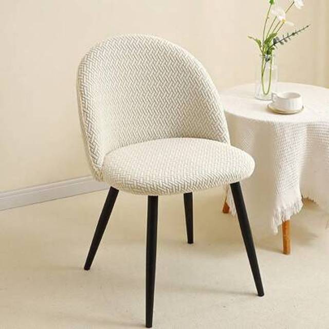 SHEIN 1PC/2pcs/4pcs Solid Color Dining Room Chair Covers Jacquard Duckbill Shape Chair Slipcovers Stretch Kitchen Seat Covers For Wedding Party Banquet Hote