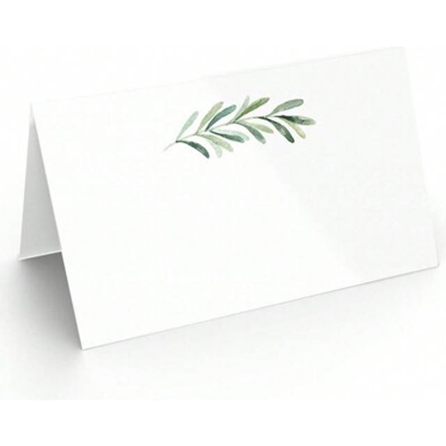 SHEIN 40pcs/20pcs-Collections Greenery Watercolor Place Cards For Wedding Or Party, Seating Place Cards For Tables, Scored For Easy Folding,Party Decor Blan