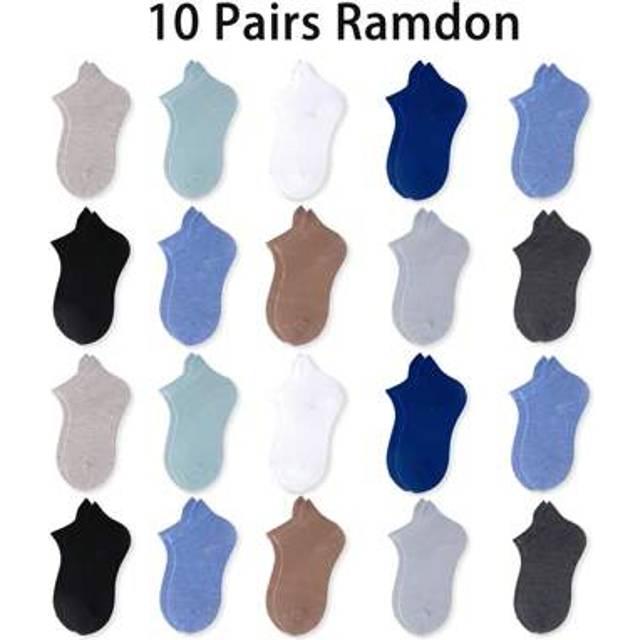 SHEIN 10pairs Baby Solid Ankle Socks For Daily Life, Toddler Neutral Kids Socks Combination Comfortable And Breathable Children&#39;s White And Black Socks