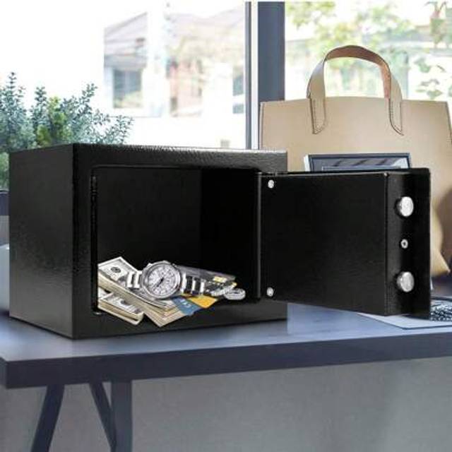 SHEIN Electronic Safe Safebox With Key Secure Storage Box With Keypad And Key Lock