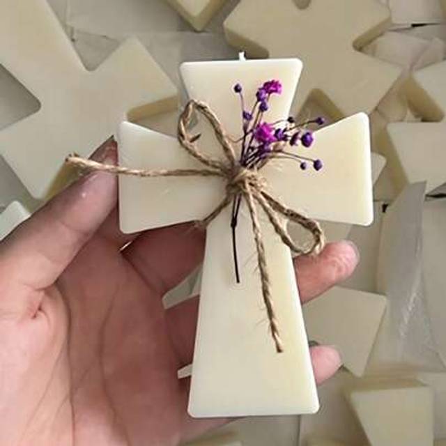 SHEIN Cross Scented Candle Plaster Soap Mold Candle Dripping Silicone Mold