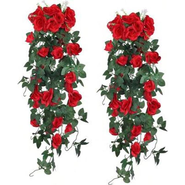 SHEIN 1pc/2pcs Artificial Hanging Violet Ivy Flowers , Faux Silk Rattan Plant Fake Orchid Ivy Floral Vine For Home Wall Wedding Engagement Garden Party Pati