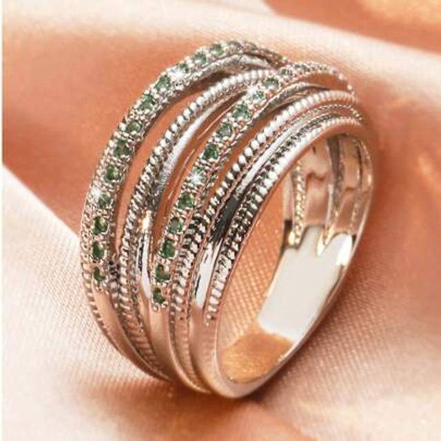 SHEIN 1pc Zirconia Line Design Women&#39;s Engagement/Wedding Ring, Gift For Lover, Christmas Gift