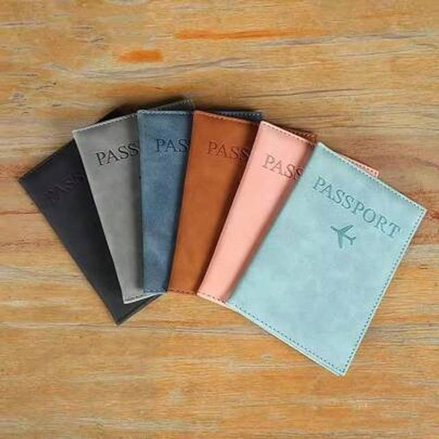SHEIN PU Leather Passport Holder, Travel Document Organizer Bag, Ticket Case