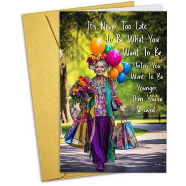 SHEIN 1PC Funny Birthday Card For Old, Funny Birthday Cards For Women, Old Age Birthday Greeting Card, 60th 70th 80th 90th Birthday Card For Women, Birthday