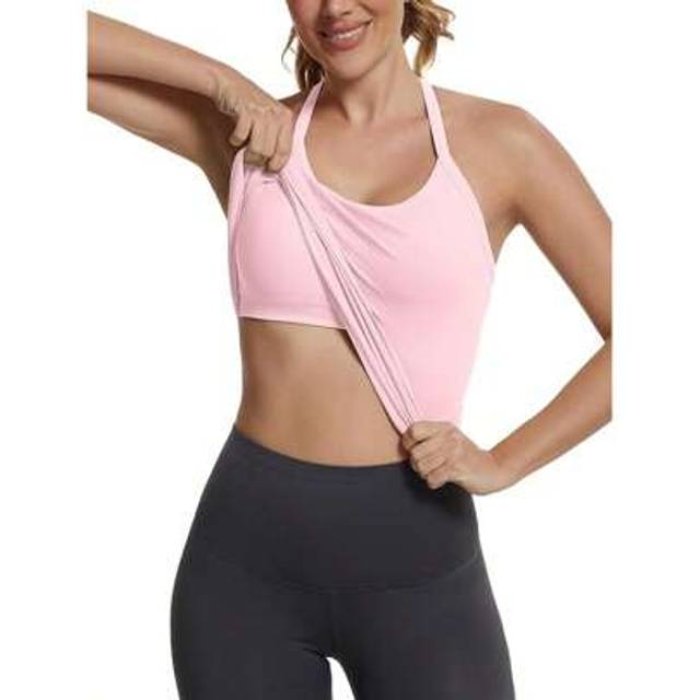 SHEIN Seamless Workout Tank Tops With Built In Bra,Racerback Athletic Tank Tops Ribbed Soft Yoga Shirts