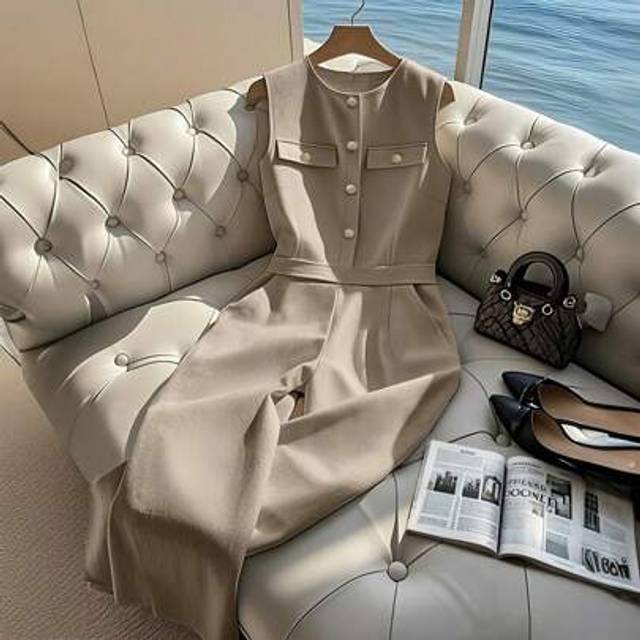 GlowEve Women&#39;s Elegant Metal Button Decorated Pocket Waisted Straight Leg Jumpsuit, Spring/Summer