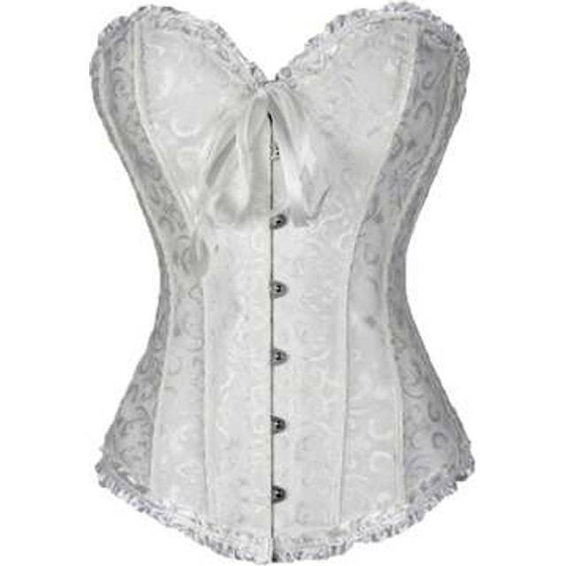 SHEIN Women&#39;s Lace Up Boned Overbust Corset Bustier Lingerie Bodyshaper Top
