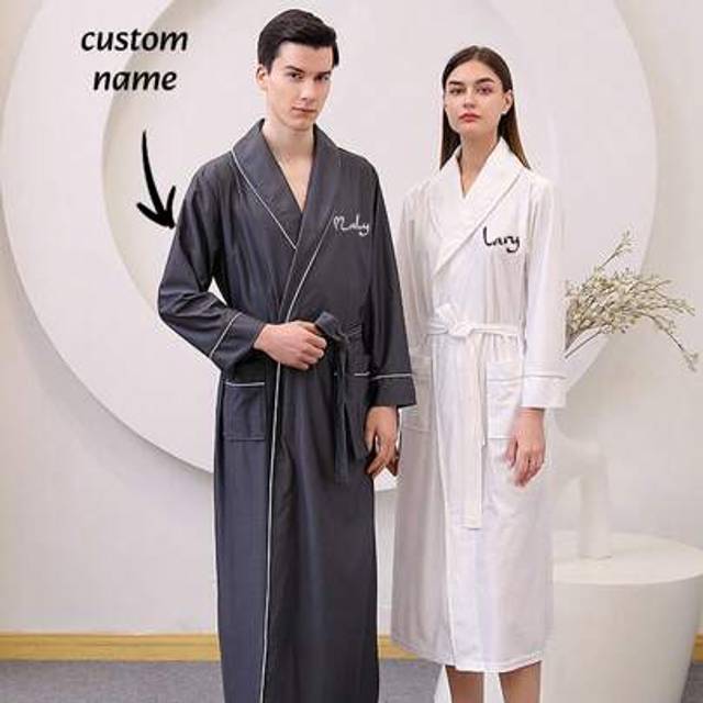SHEIN 1pc Personalized Women Waffle Kimono Robe Dressing Gown, Spa Hotel Pool Bathrobe, Soft Knit Sleepwear Four Seasons Universal Thin Hotel Bathrobe Women