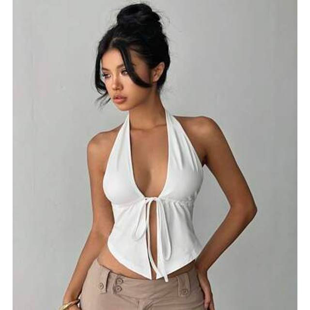 SHEIN Women&#39;s Solid Color Halter Neck Camisole, Fashionable For Summer