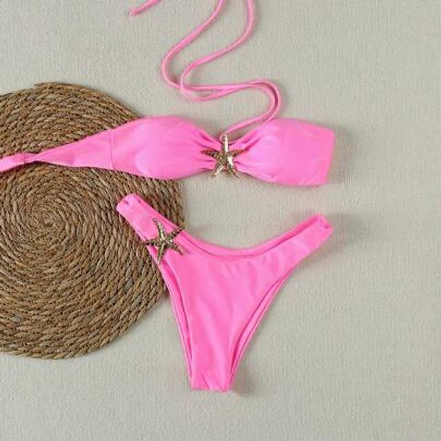SHEIN Sexy Strapless Starfish Print Women Bikini Swimwear