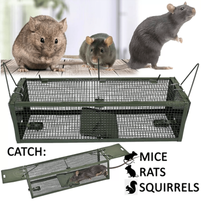 SHEIN Heavy Duty Rat Traps Double Door Mouse Trap Rat Catcher Humane Live Bait Cage UK