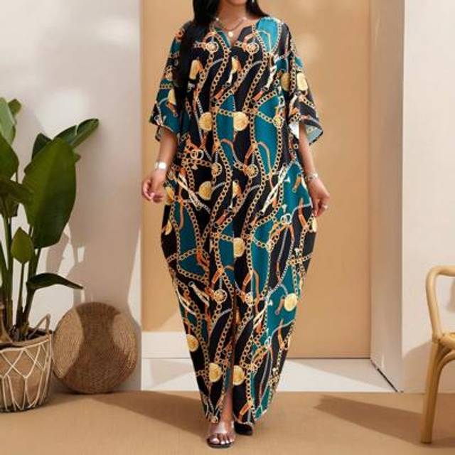 SHEIN ÂÂSpring And Summer Autumn And Winter Elegant Party Commuting Office Colorful Woven Notched Ball Gown Short Sleeve Kaftan Dre Summer Dresses For Wom