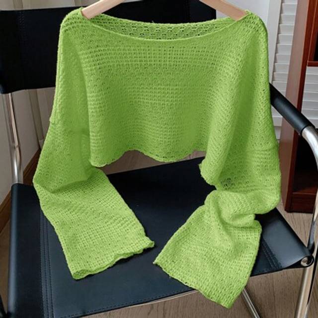 Comfortcana Plus Size Women Semi-Sheer Blouse, Solid Color Long Sleeve, Fashionable For Summer