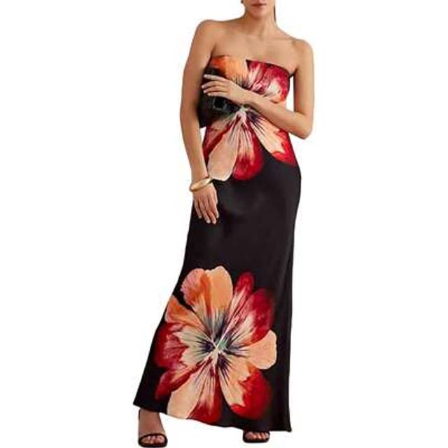 SHEIN Women Strapless Tube Dress Summer Floral Print Backless Party Dress For Cocktail Beach Streetwear Aesthetic Clothes