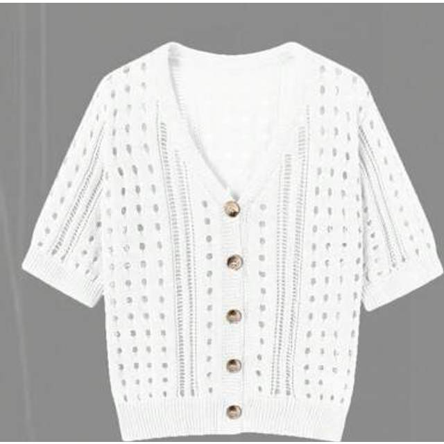 SHEIN Plus Size Women&#39;s Casual Short Sleeve Knit Cardigan, Summer