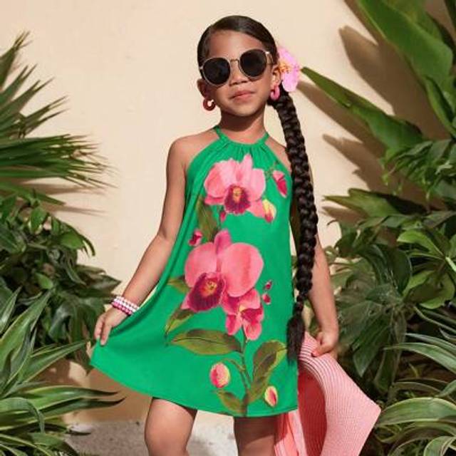SHEIN Young Girl&#39;s Woven Ditsy Floral Sleeveless Shift Dress