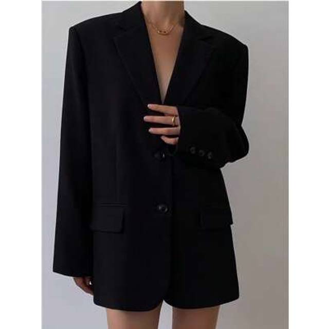 SHEIN New Women&#39;s Clothing! A Classic-Style, Loose-Fitting Blazer Suitable For All Seasons. This Women&#39;s Blazer Features A Dashing Notched Lapel And Shoulde