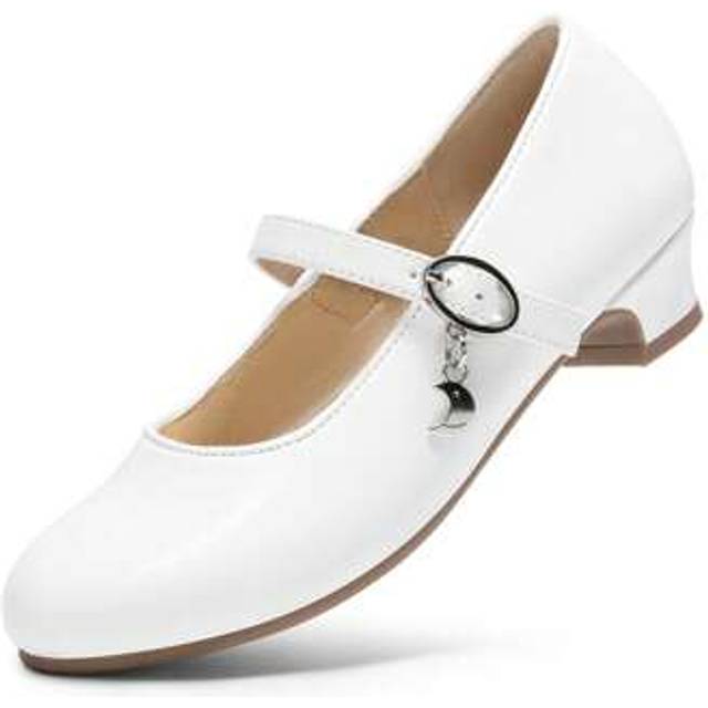 SHEIN Girls Mary Jane Low Heel Princess Flower Wedding Party Pump Dress Shoes