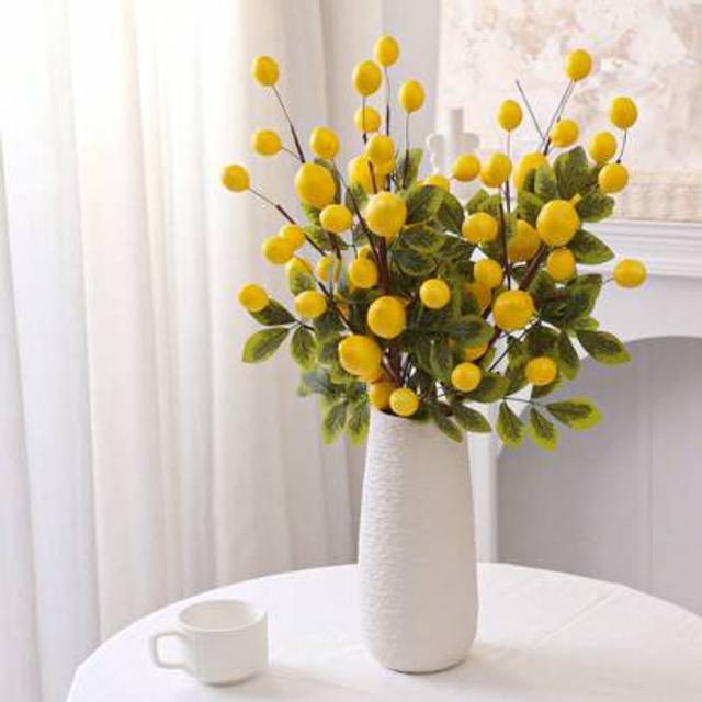 SHEIN Artificial Lemon Branches,PE Material,Simulation Plants,Artificial Plant,Artificial Flower,Easter Decoration,Chinese New Year Decoration,Table Decorat