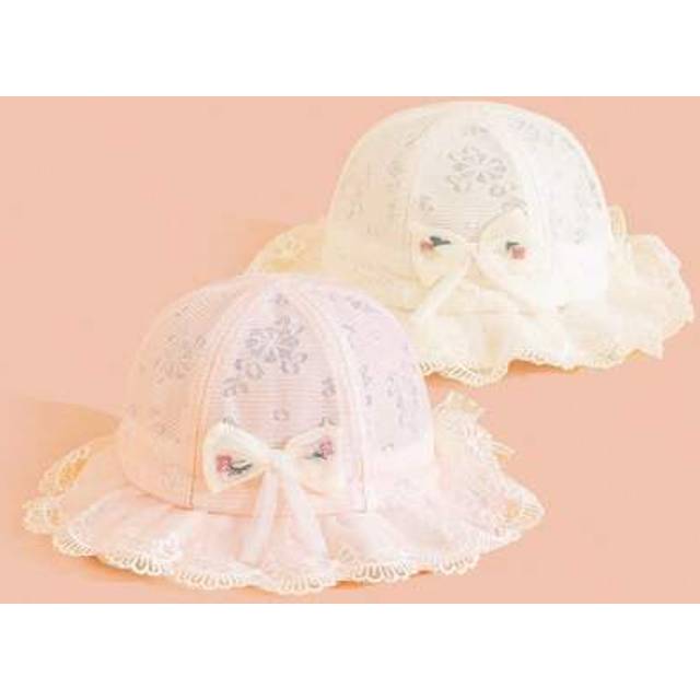SHEIN 1pc Infant Floral Bow Decor Bucket Hat, Breathable Soft Fashion Lace Trim Sun Hat, Suitable For Baby Girls Spring & Summer Outdoor Daily Use