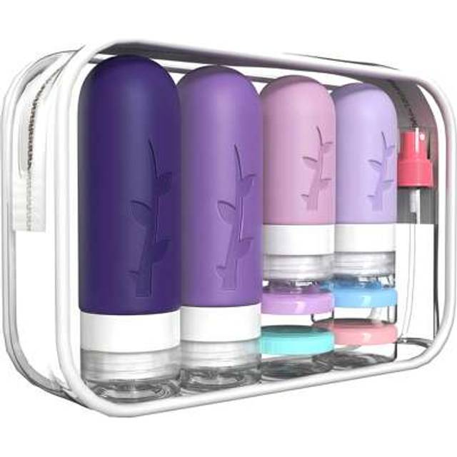 SHEIN 17pcs Silicone Travel Bottles Set - Leakproof Refillable Toiletry Containers For Shampoo, Lotion & Cosmetics | Includes Portable Storage Bag & Mini Sp
