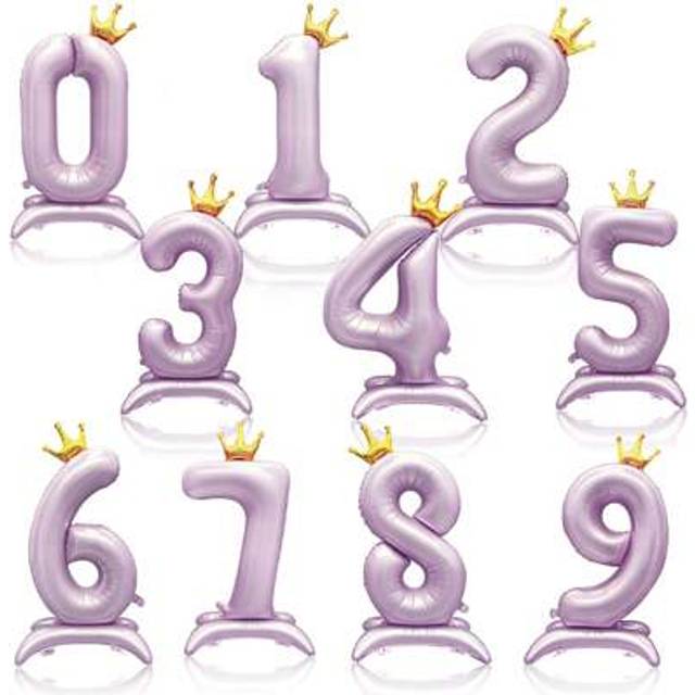 SHEIN 1pc 42-Inch Purple Crown Number Foil Balloon, Suitable For Birthday Party Any Age, Birthday Party, Anniversary, Wedding, Graduation Celebration Decora