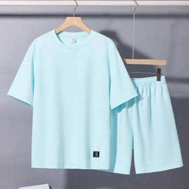 SHEIN 2pcs Set Teen Boys Casual Short Sleeve T-Shirt And Shorts Outfit, Street Punk Rock Athletic Daily Wear, Party & Music Festival Suitable For Spring/Sum