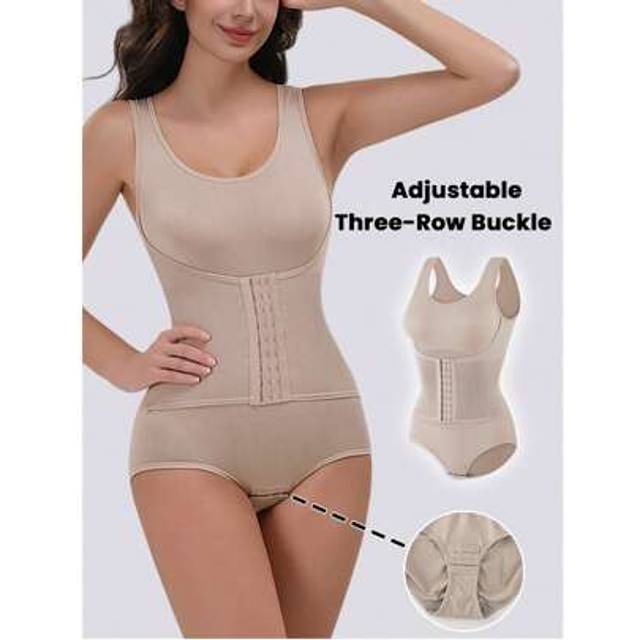 SHEIN Women&#39;s Shapewear Bodysuit - Tummy Control, Waist Tightening And Hip Lifting, Wide ShoulderÂBodysuit, With Adjustable Three-Row Buckle