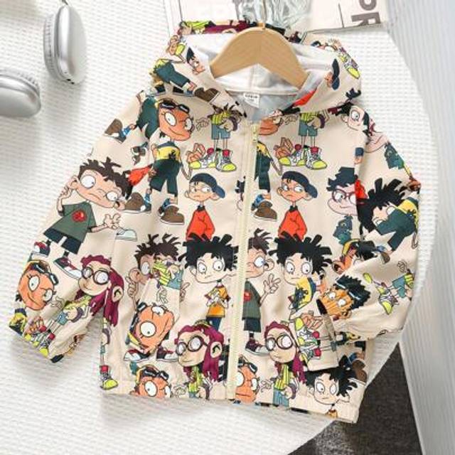 SHEIN Young Boys&#39; Casual Comfortable Cute Cartoon Graphic Printed Hooded Jacket