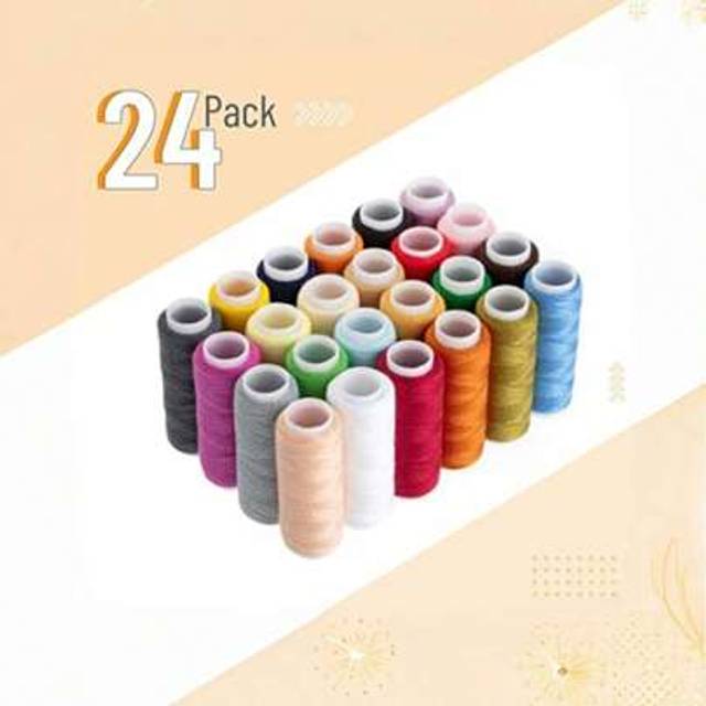 SHEIN 24rolls Mixed Color Sewing Thread Set,For Hand Sewing And Machine Sewing Use, Colorful Polyester Thread Set,Ideal For Emergency And Travel, DIY And Ho
