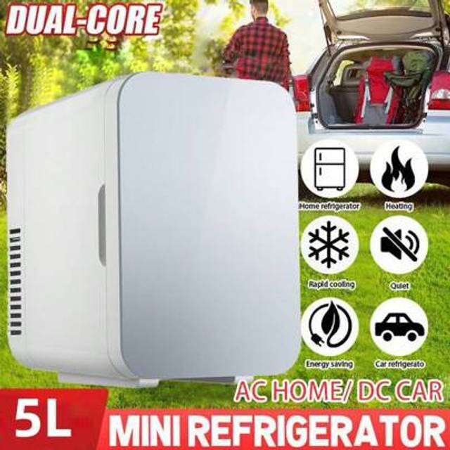 SHEIN 5L Mini Fridge Table Top Electric Cooler Portable Bedroom Ice Box Office Car