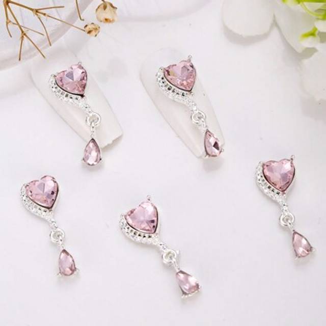 SHEIN 5pcs/Pack Crystal Glass Art Sticker For Nail Decoration DIY Nail Charms Nail Gems Nail Supplies