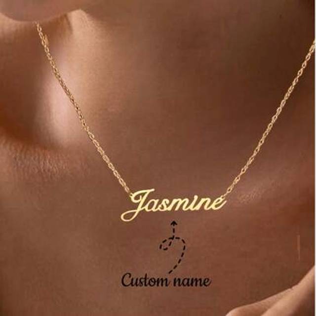 SHEIN 1pc Personalized Name Necklace Stainless Steel Neck Accessories Accessories Stylish,Fall Fashion,Vintage,Contracted,Simple,Soccer Mom,Casual,Old Money