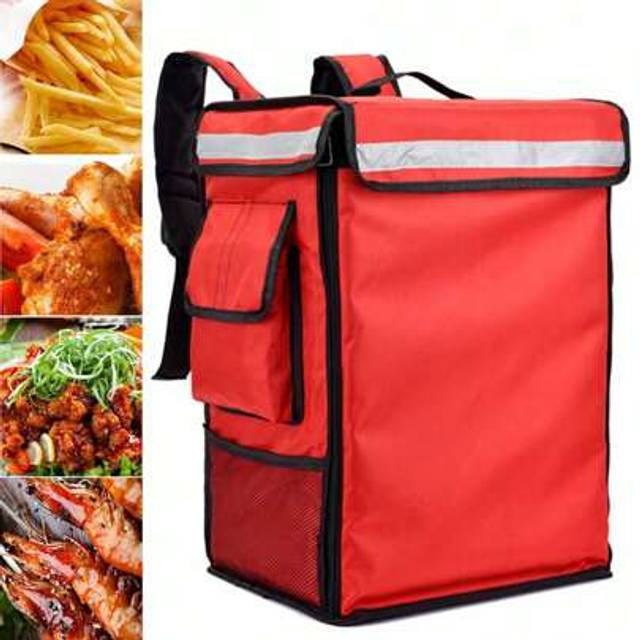 SHEIN Food Delivery Backpack Foil Insulated Food Pizza Delivery Bag For Motorbike Bike