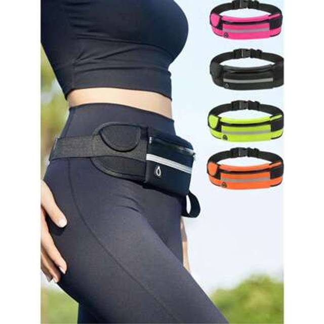 SHEIN 1 Pc Men Women Waistbag Marathon Running Outdoor Riding Fitness With Water Bottle Waterproof Phone Sport Male Female Belt Waist Bags