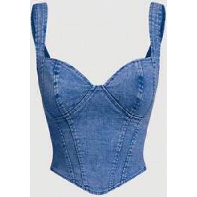 SHEIN Women&#39;s Summer Fashion Sweetheart Collar Sleeveless Denim Blouse