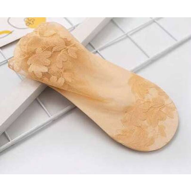 SHEIN 5 Pairs/Lot Socks Women&#39;s Lace Transparent Lolita Invisible Summer Thin Non-Slip Short Ankle Black Low Cut Boat Sock